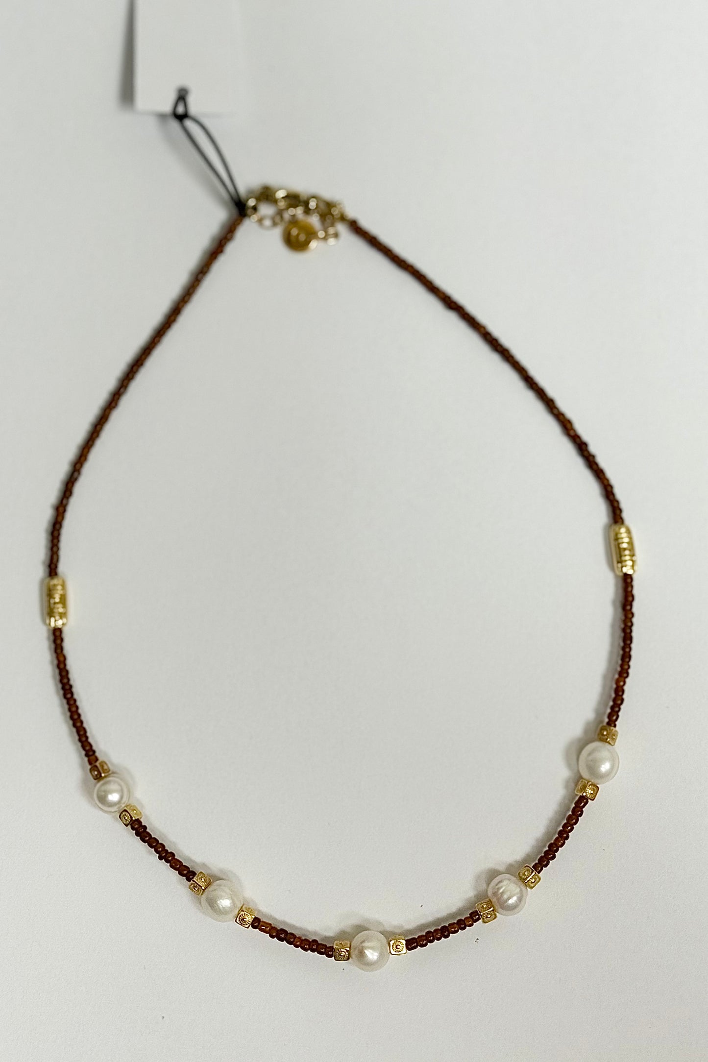 Glass Bead Pearl Necklace