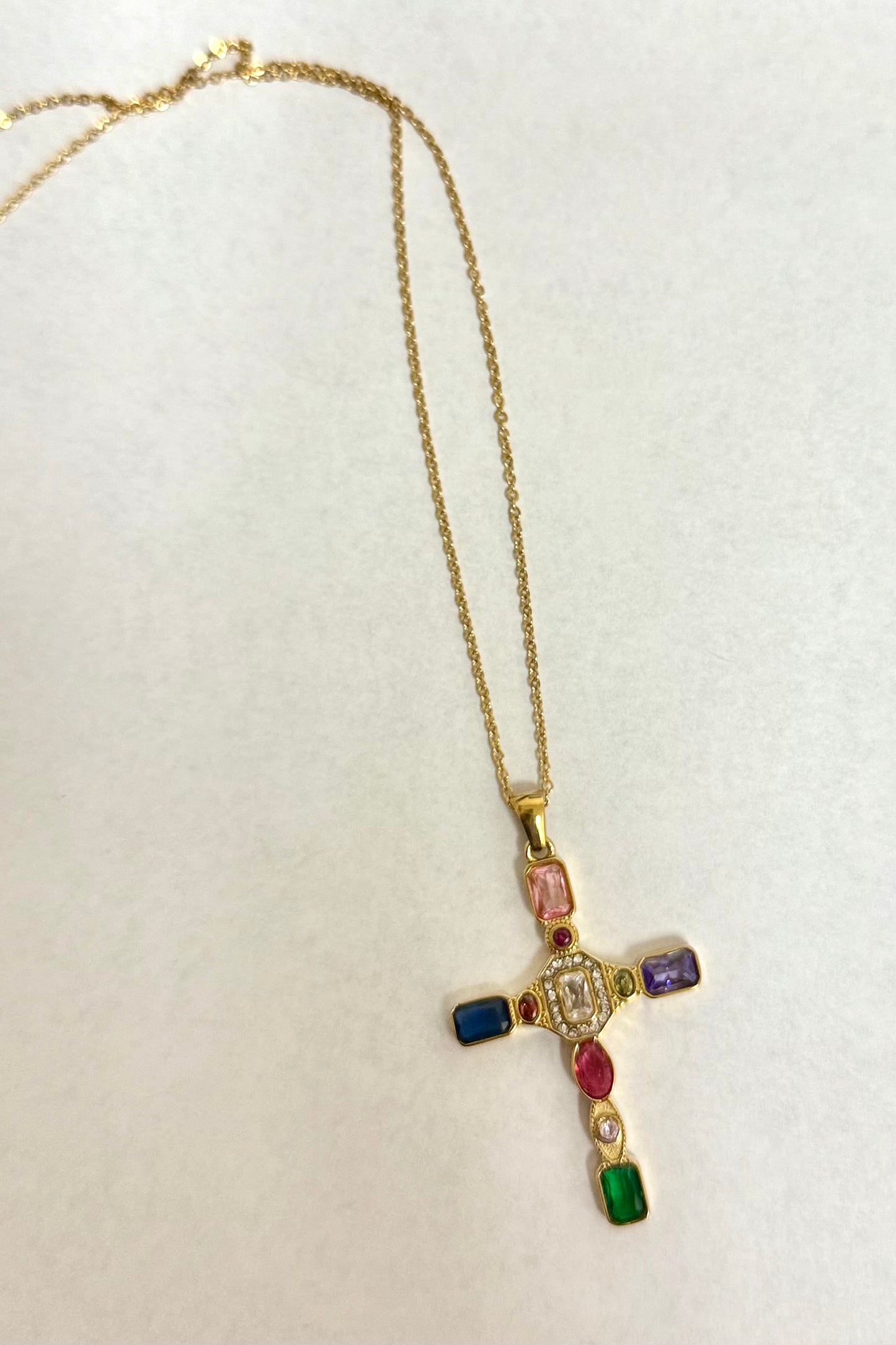 Mosaic Cross Necklace