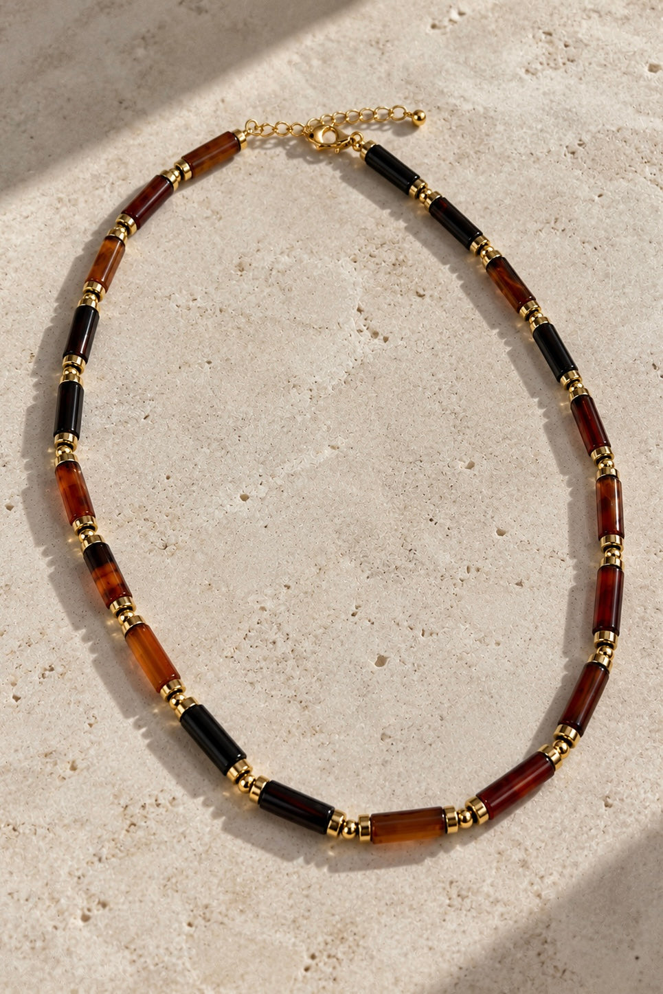 Gemstone Tube 16.5 Inch Choker Necklace