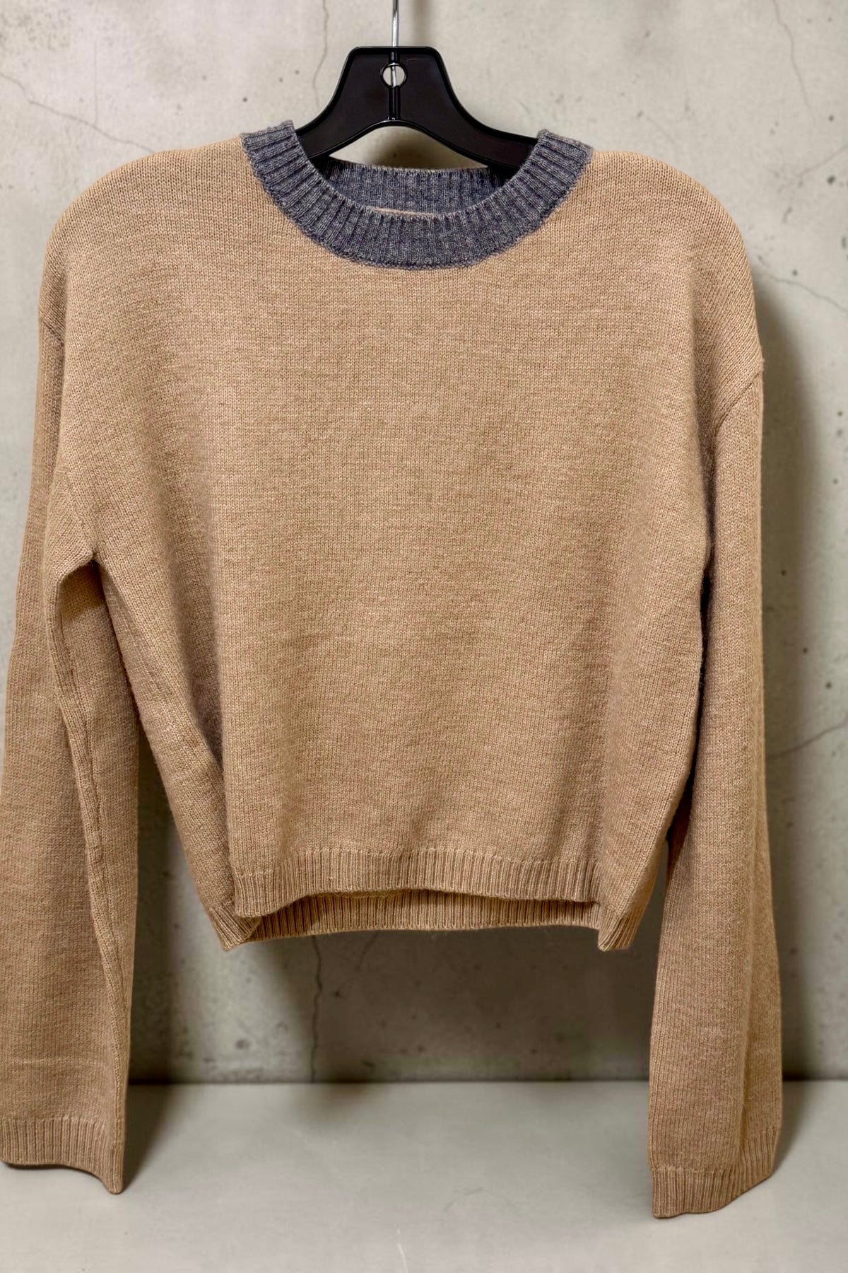 Colorblock Beige Sweater
