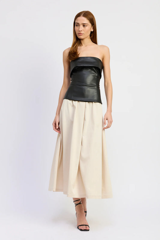 Essence Mixed Media Midi Dress