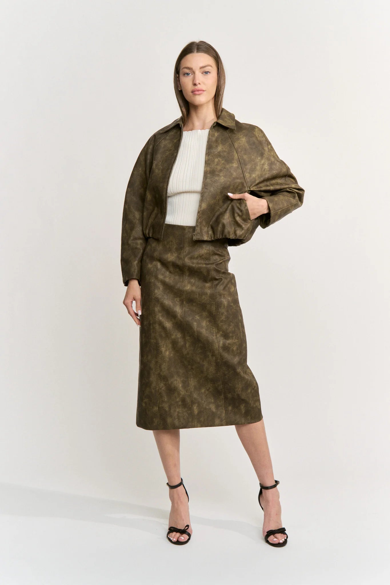 Margot Croc Midi Skirt
