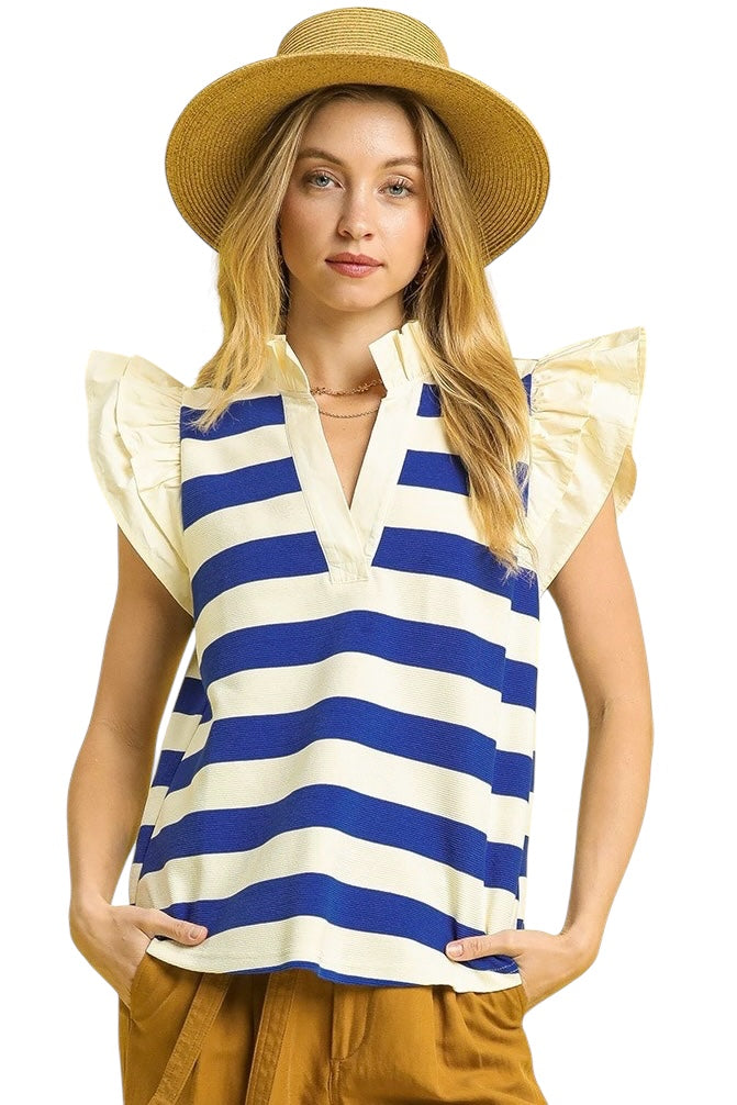 Coastal Charm Ruffle Top
