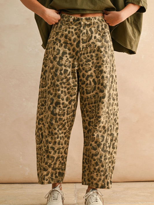 Leopard Barrel Jeans