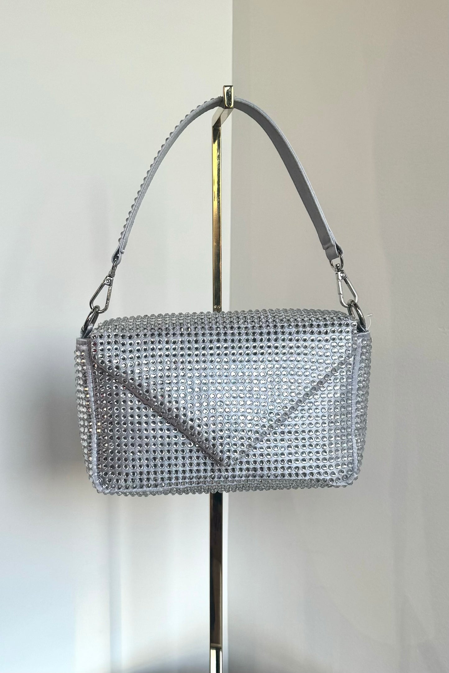 Inzi Top handle rhinestone bag