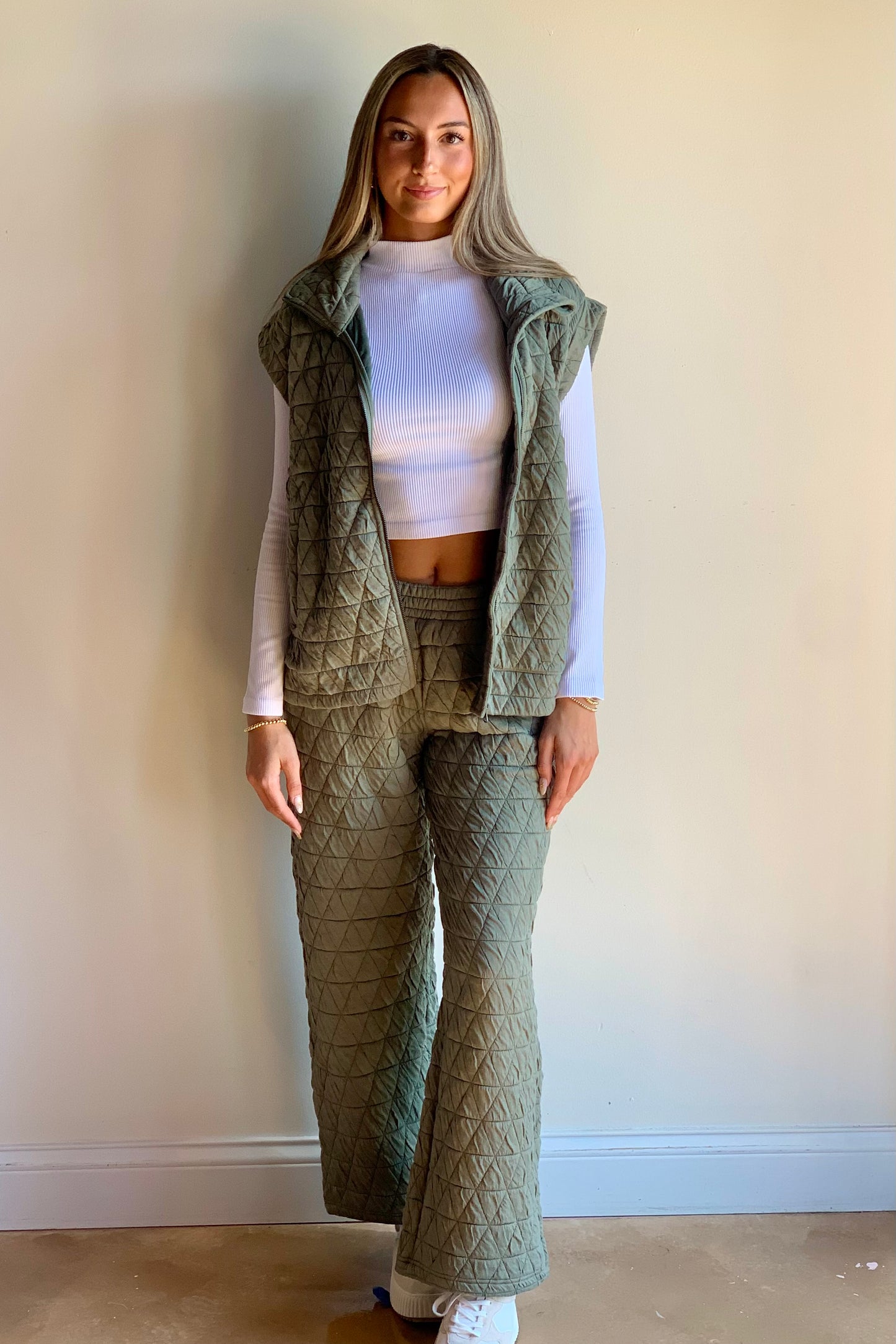 Quilted Flare Sweatpant