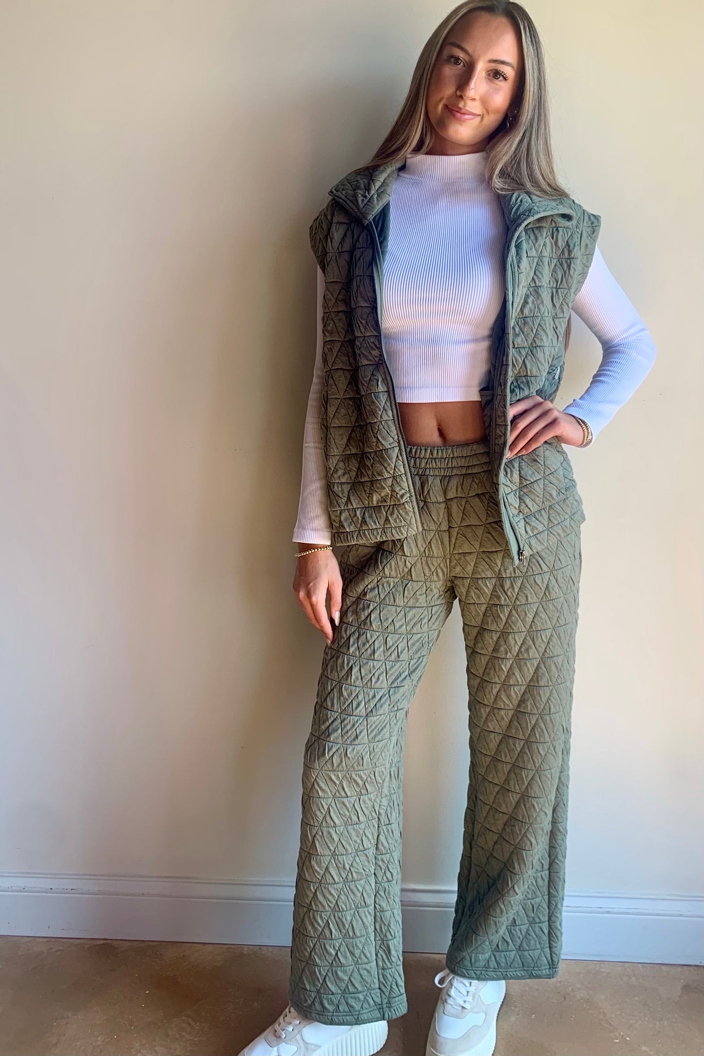 Quilted Flare Sweatpant