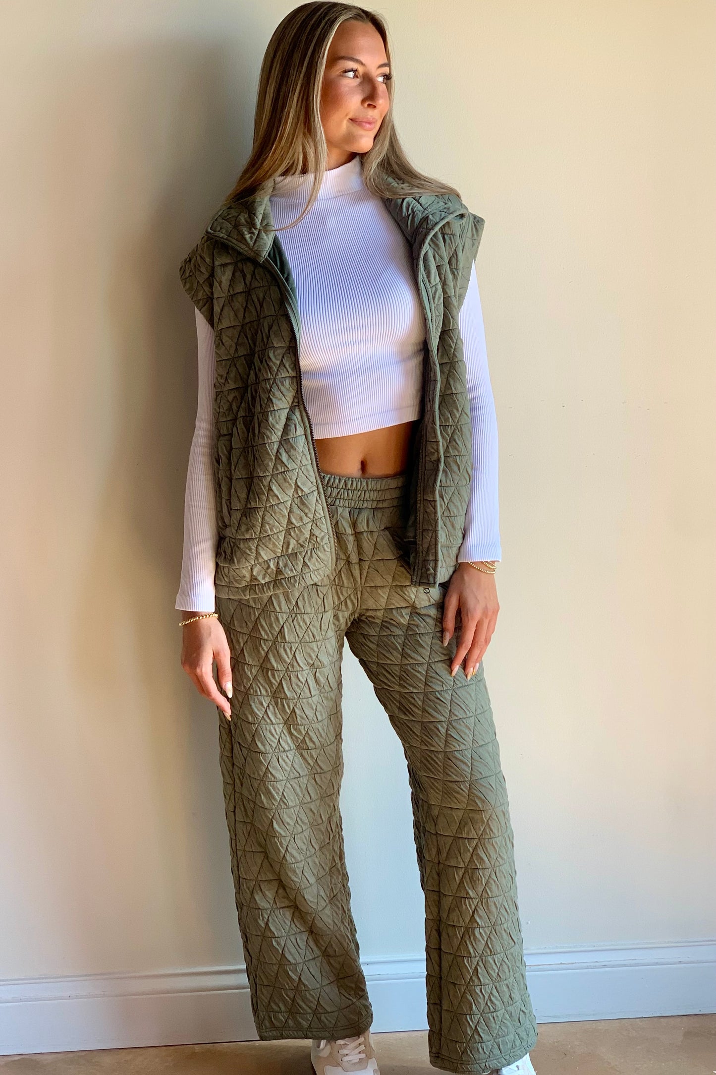 Quilted Flare Sweatpant