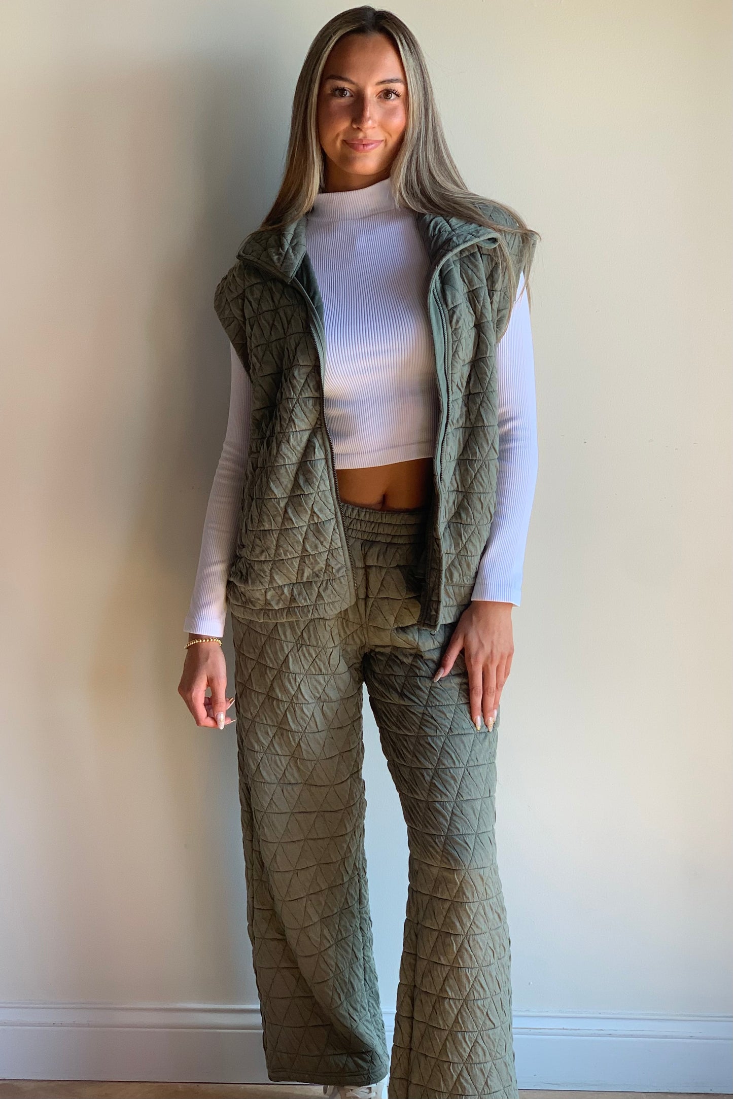 Quilted Flare Sweatpant