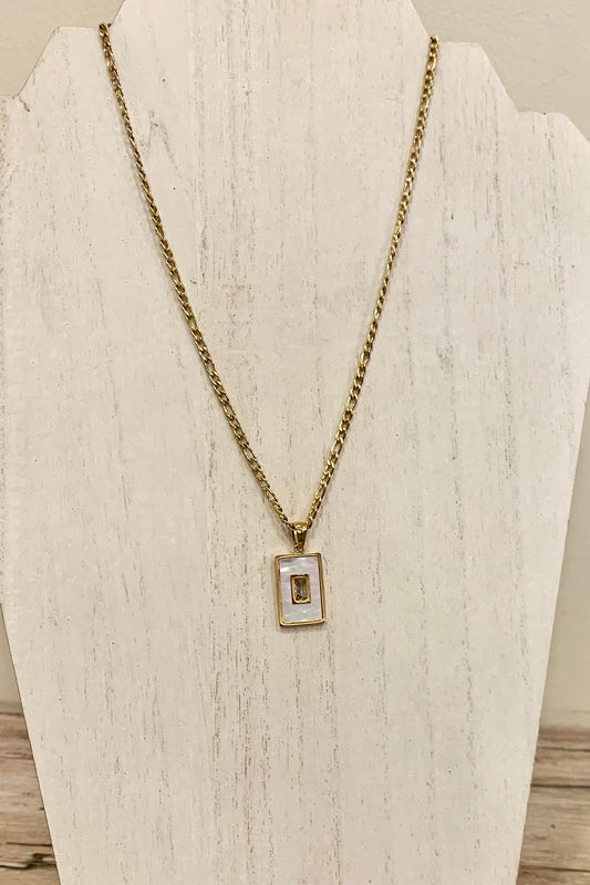 Mia Rectangle Pendant Necklace