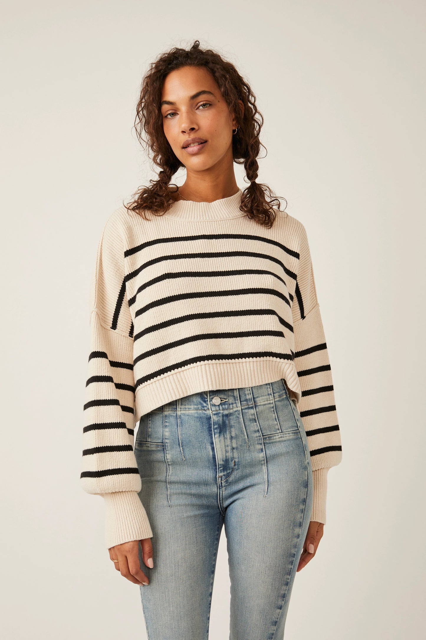 Stripe Easy Street Crop Sweater