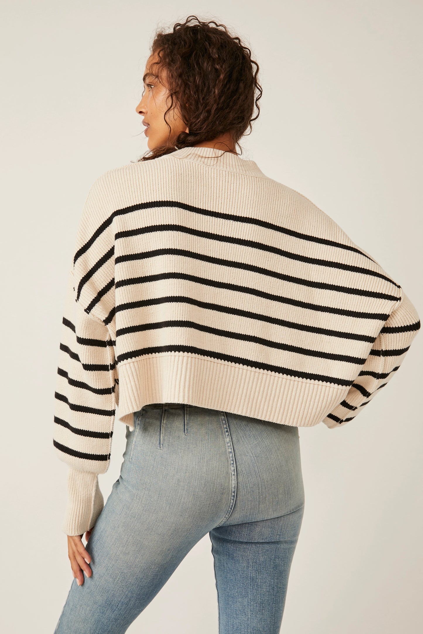 Stripe Easy Street Crop Sweater