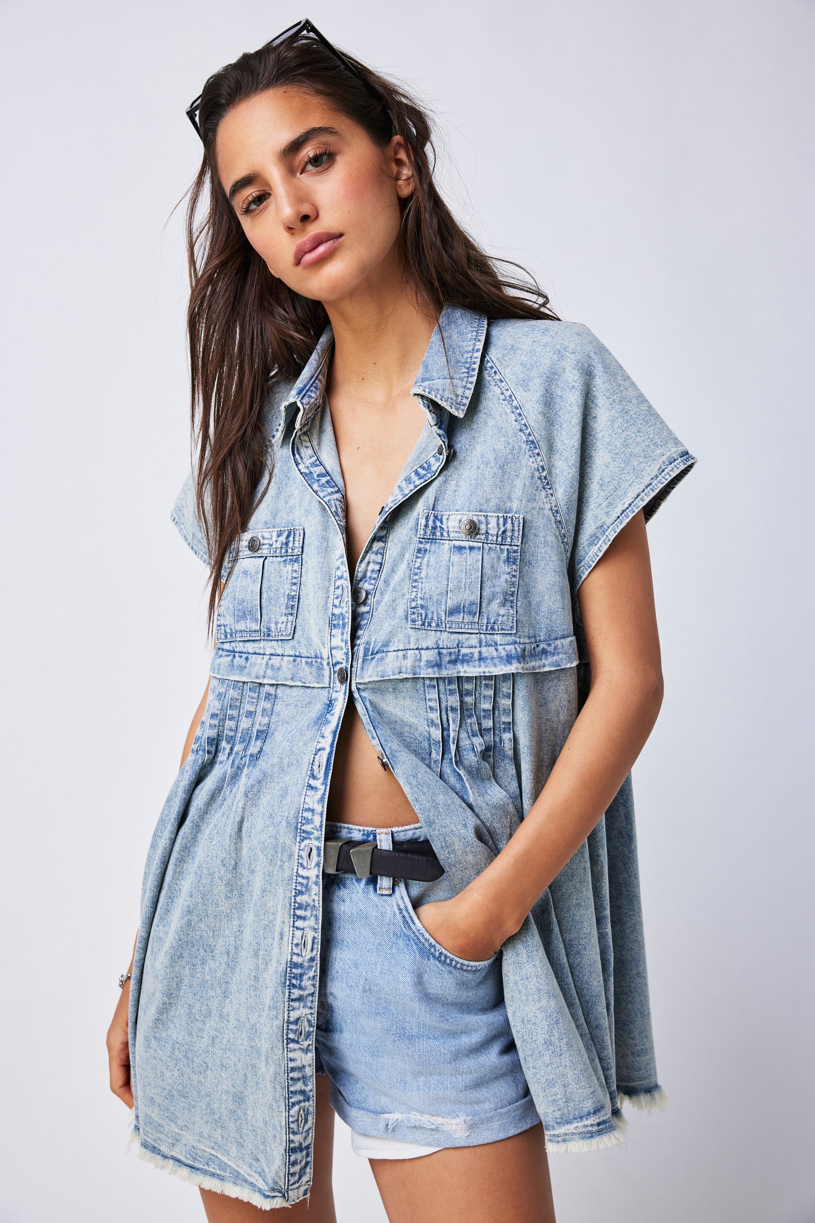Ronnie Denim Mini Dress – Klutch