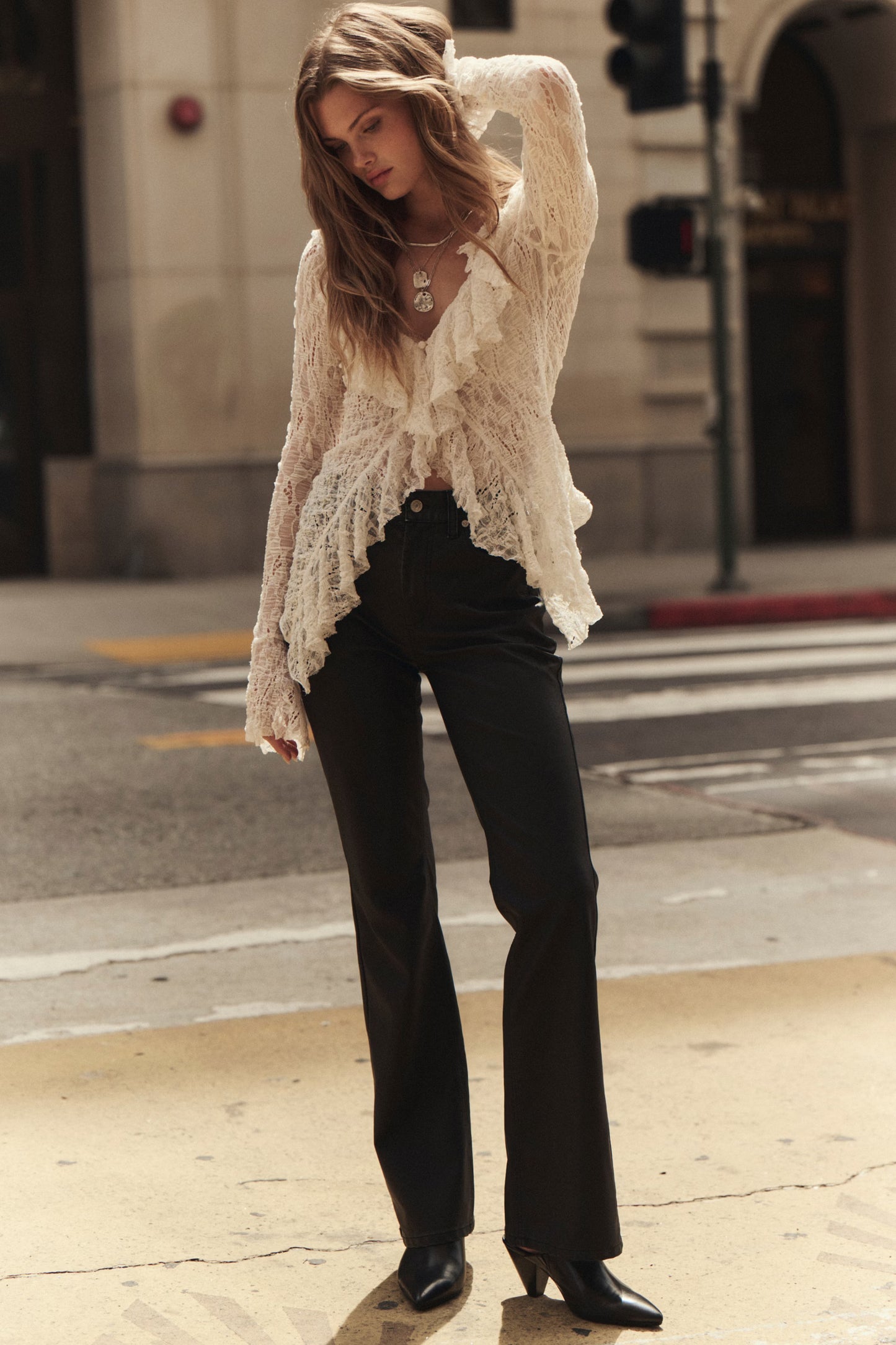 Laney Ruffle Lace Blouse