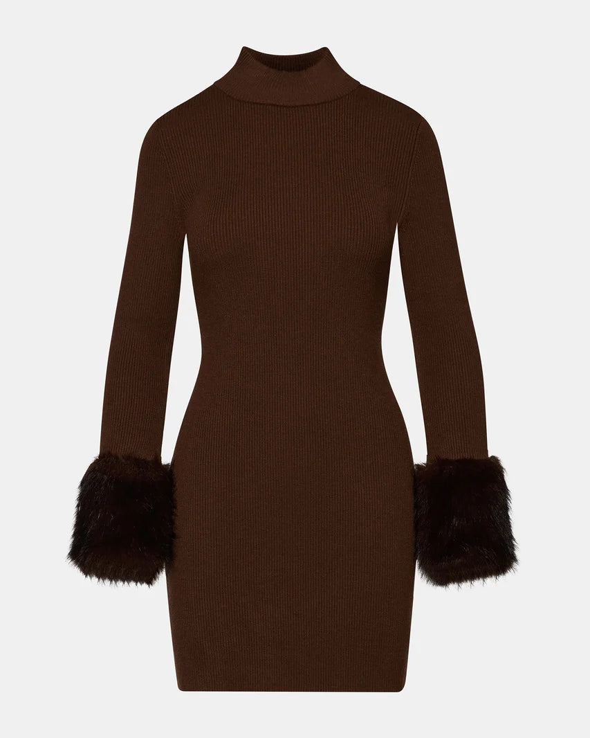 Riello Fur Cuff Dress