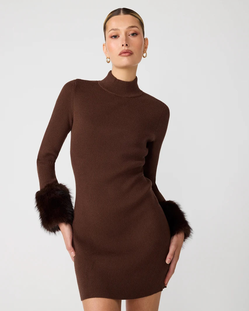 Riello Fur Cuff Dress
