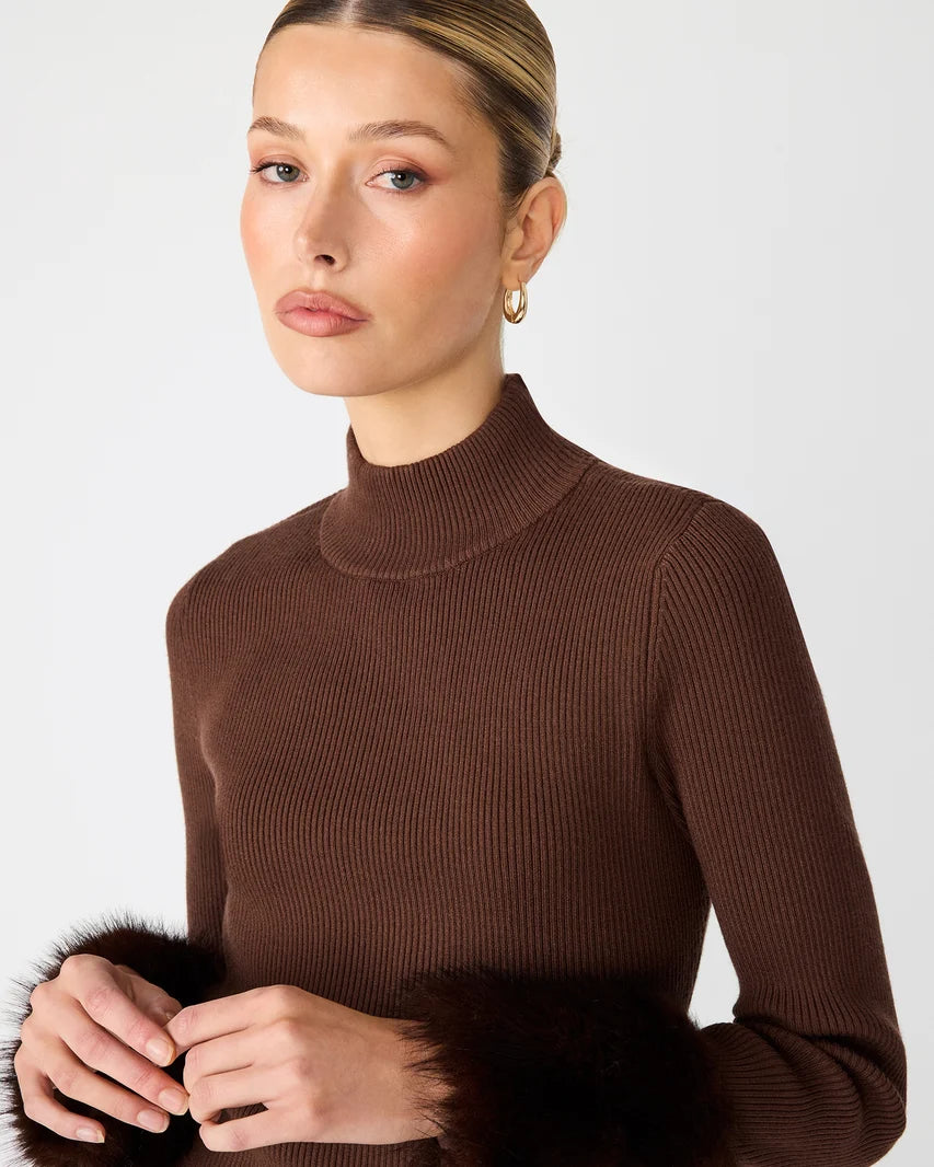 Riello Fur Cuff Dress