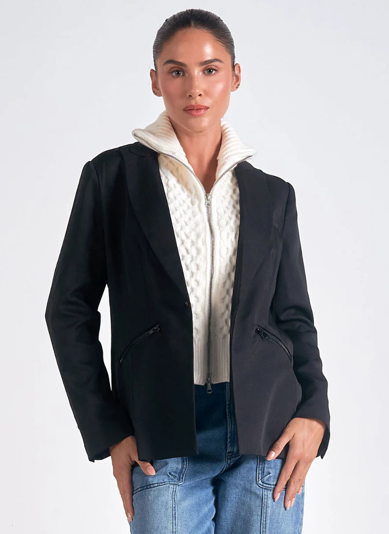 Blazer Sweater Combo Jacket