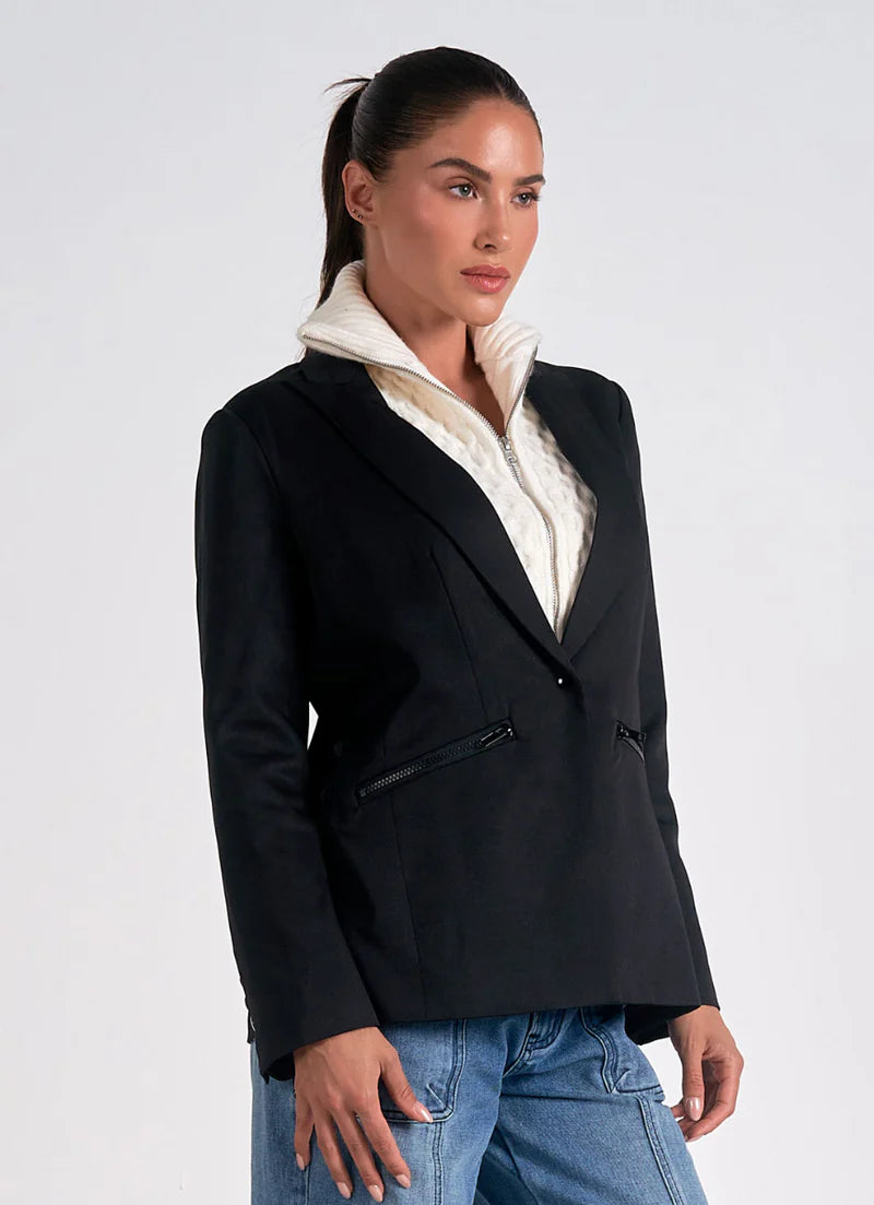 Blazer Sweater Combo Jacket