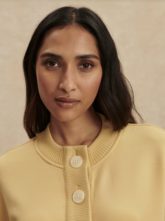 Reena Button Front Sweat