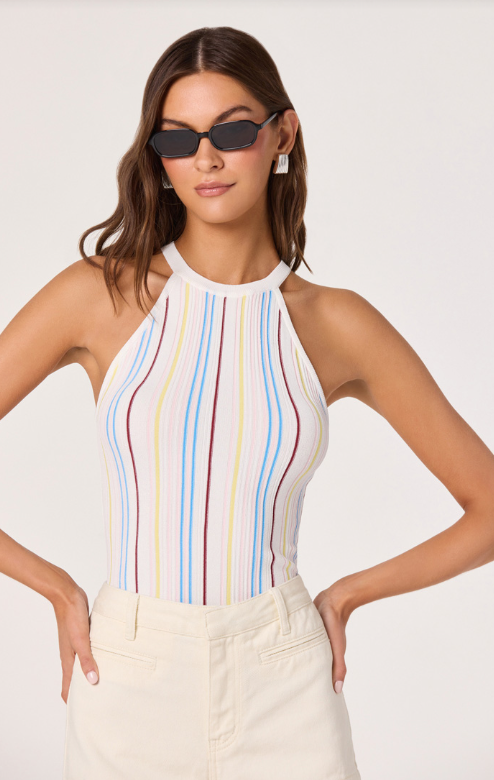 Betia Stripe Contrast Trim Tank