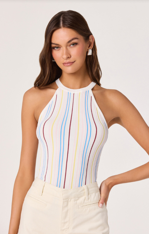 Betia Stripe Contrast Trim Tank