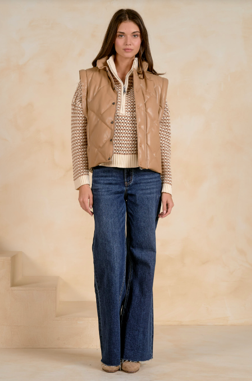 Tan Quilted Vest