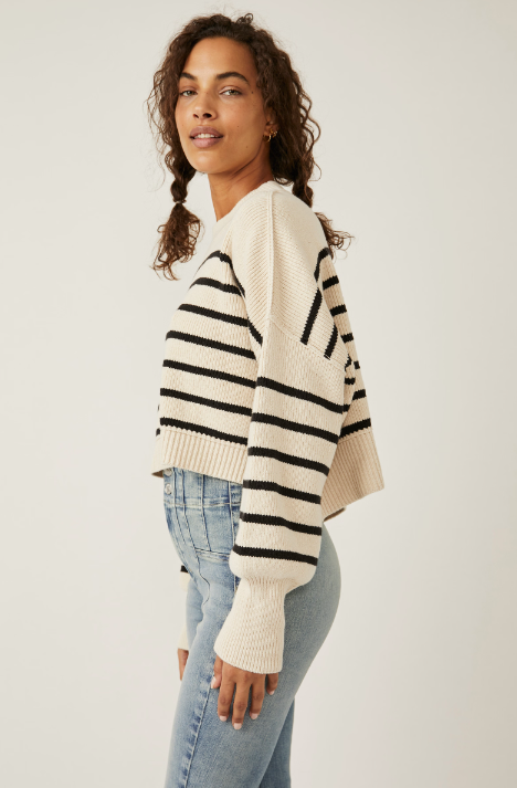 Stripe Easy Street Crop Sweater