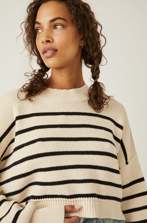 Stripe Easy Street Crop Sweater