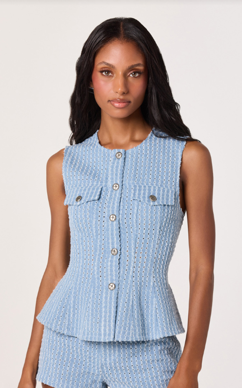 Noa Denim Peplum Vest