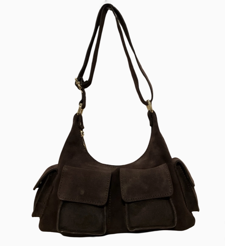 Suede Leather Multi-Pocket Dollar Bag