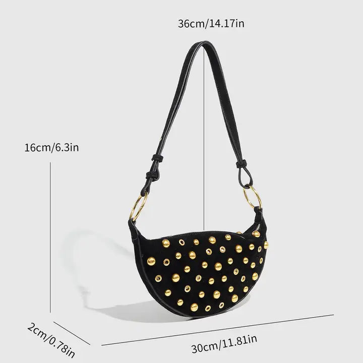 Studded Polka Shoulder Bag