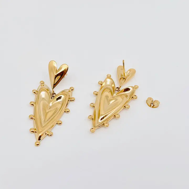Double Heart Post Earrings