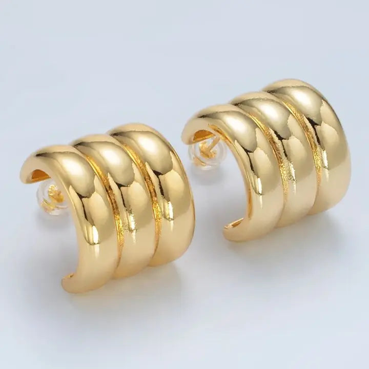 Triple Band Hoop Earrings