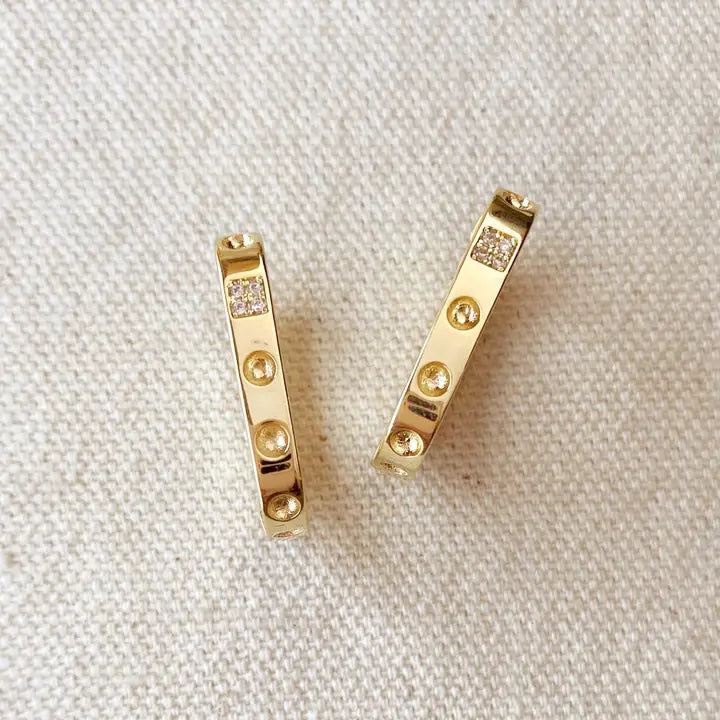 Rectangular Clicker Hoop Earrings