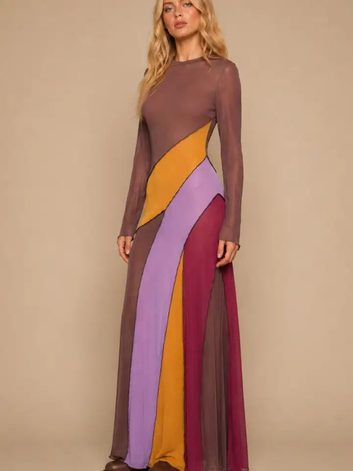Sunset Mesh Maxi Dress