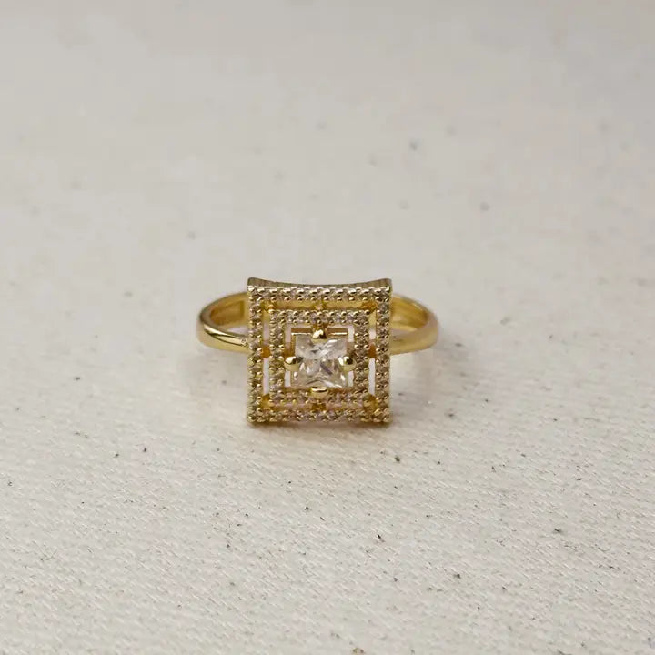 Princess Cut Squared Top Ring