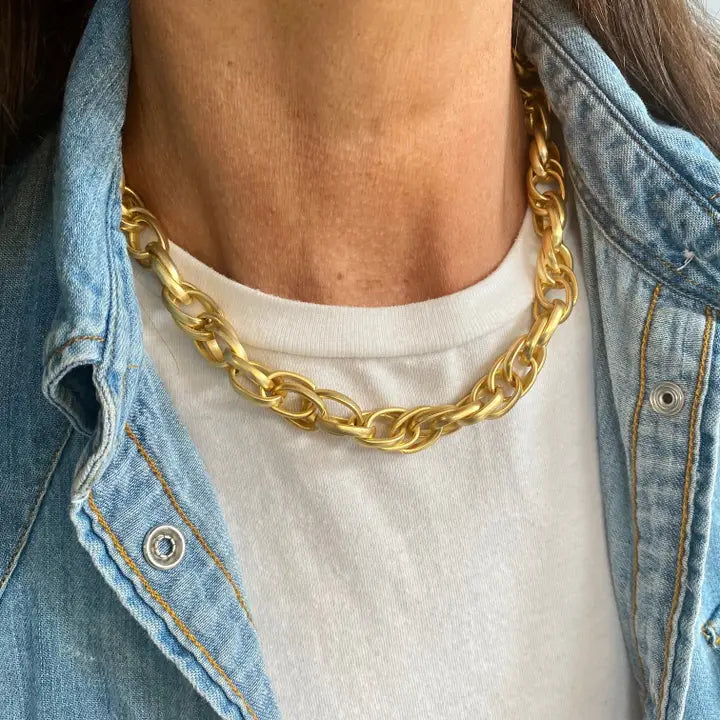 Intertwined Link Short Chain Necklace