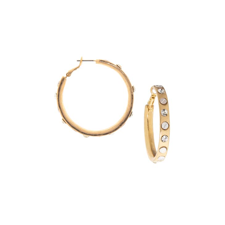 Nailhead Gemstone Hoop