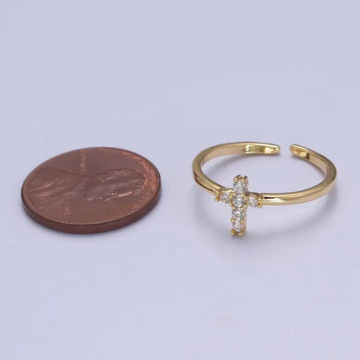 Dainty Cross Ring
