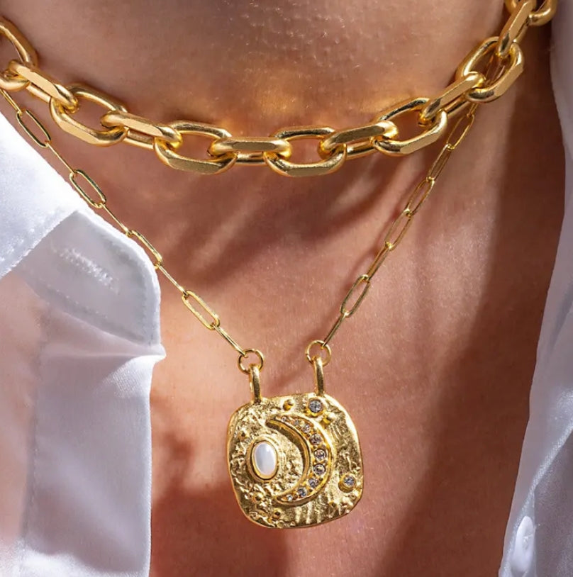 Hoopla Eclipse Moon Necklace