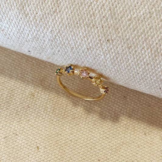 Dainty Pastel CZ Ring