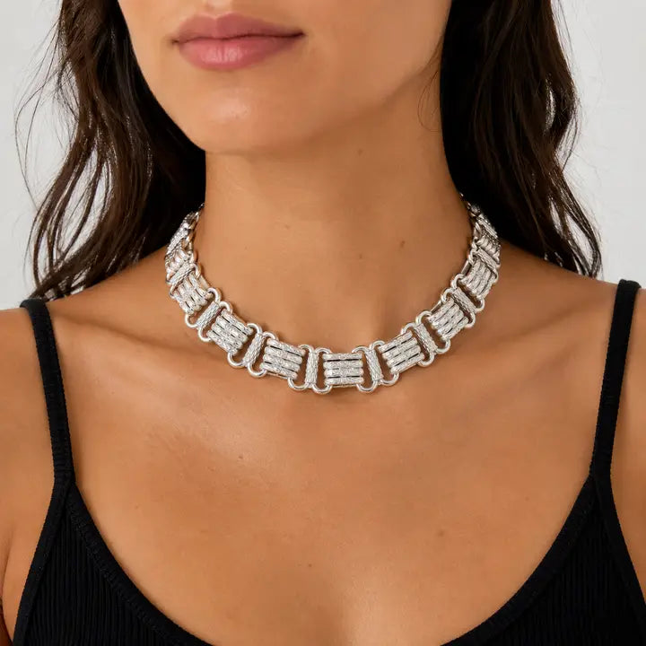 Vintage Looking Textured Collar Necklace