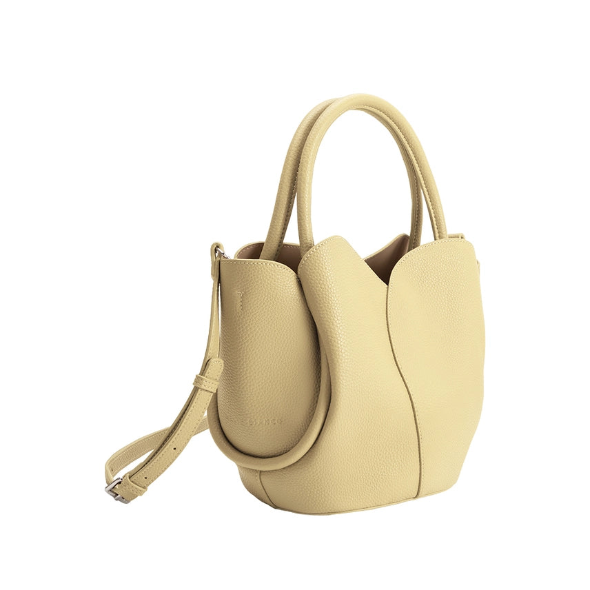 Tulip Yellow Vegan Leather Top Handle Bag