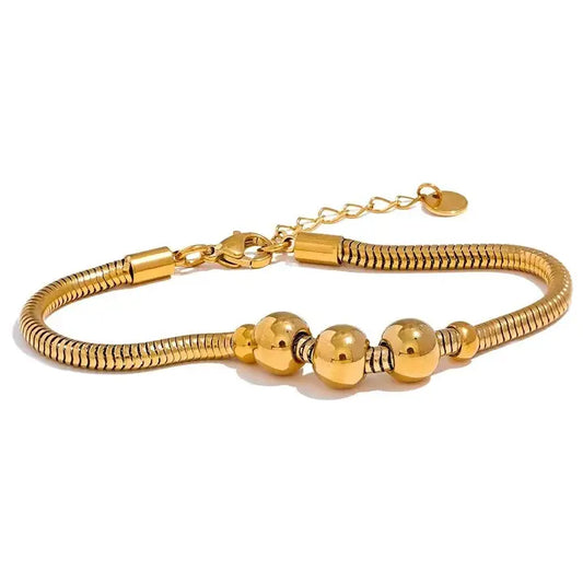 Gold Snake Beaded Bracelet