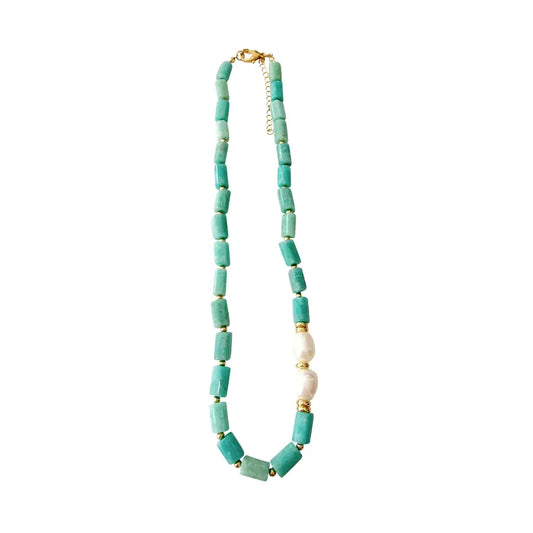 Cloud Beaded Necklace with Pearl Accents