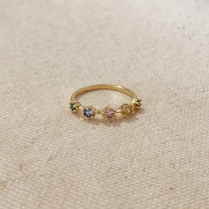 Dainty Pastel CZ Ring
