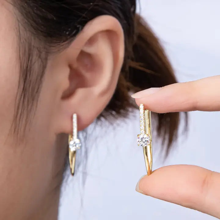 Navette Hoop Earrings