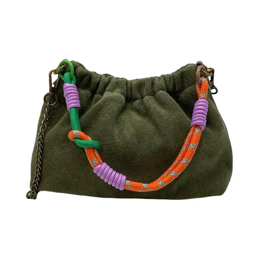 Persimmon Suede Shoulder Bag