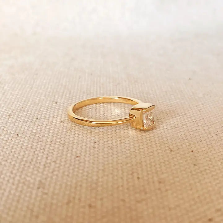 Square Solitaire Ring